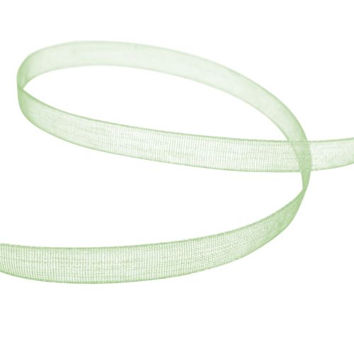 Prodotto Nastro di organza verde nastro regalo cimosa verde lime 6 mm 50 m