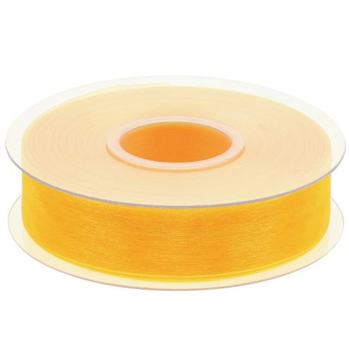 Prodotto Nastro in organza nastro regalo nastro giallo cimosa 25mm 50m