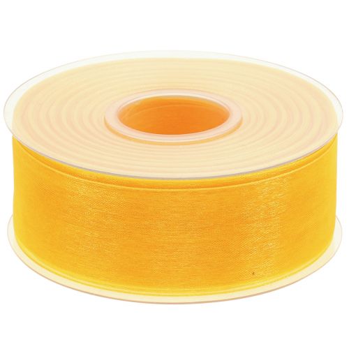 Prodotto Nastro in organza nastro regalo nastro giallo cimosa 40mm 50m