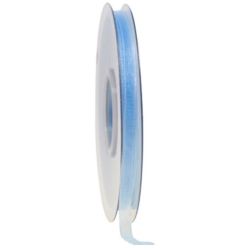 Floristik24 Nastro in organza nastro regalo nastro azzurro cimosa blu 6mm 50m