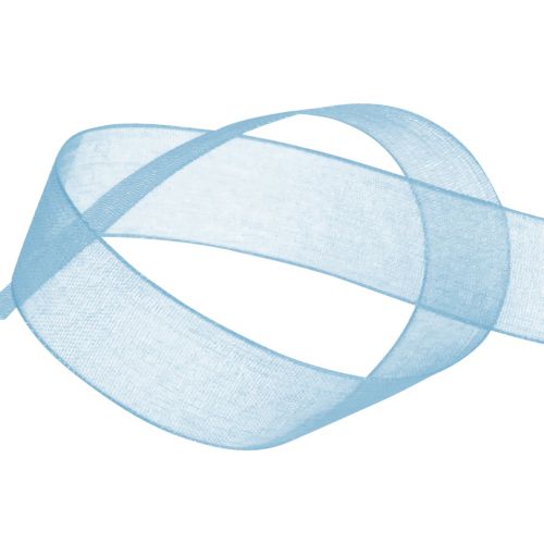 Floristik24 Nastro in organza nastro regalo nastro azzurro cimosa blu 6mm 50m