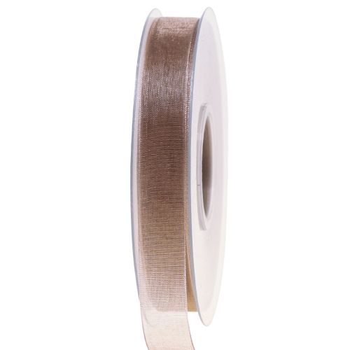 Prodotto Nastro in organza nastro regalo nastro beige cimosa taupe 15mm 50m