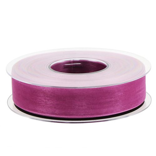 Floristik24 Nastro di organza melanzane 25mm 50m