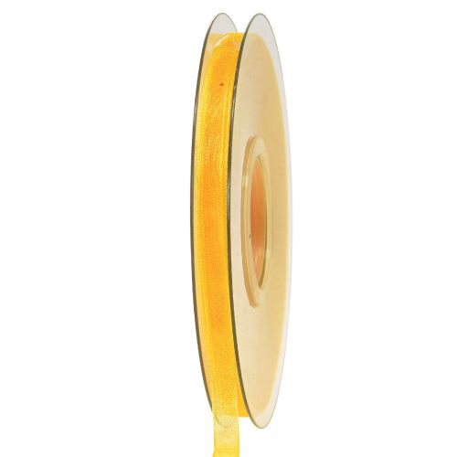 Prodotto Nastro in organza nastro regalo nastro giallo cimosa 6mm 50m