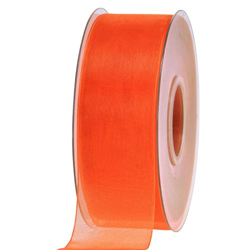 Floristik24 Nastro in organza nastro regalo nastro arancione cimosa 40mm 50m