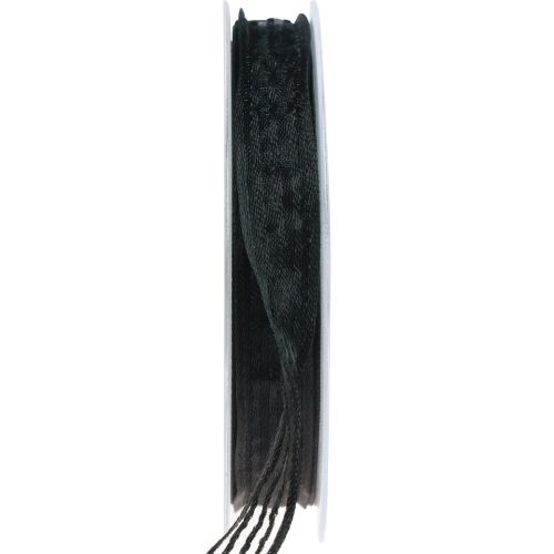 Floristik24 Nastro di organza con strisce regalo nastro nero 15 mm 20 m