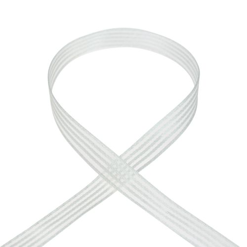 Prodotto Nastro in organza con strisce regalo nastro bianco 15 mm 20 m