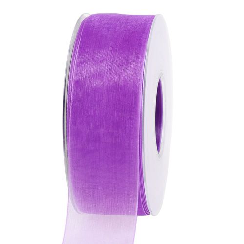 Floristik24 Nastro organza con cimosa 4cm 50m viola