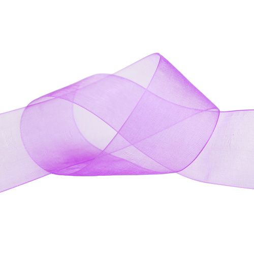 Floristik24 Nastro organza con cimosa 4cm 50m viola