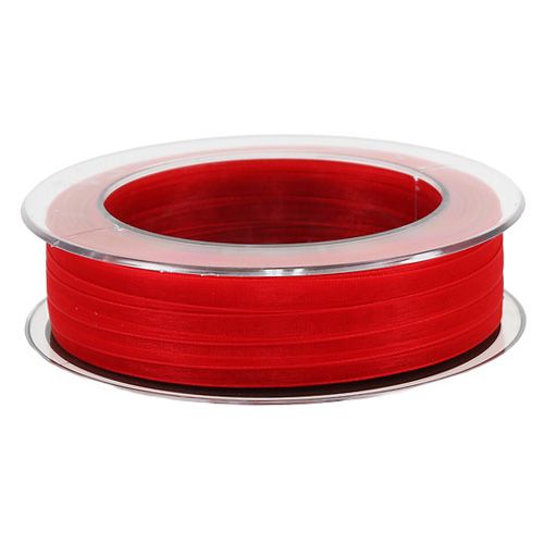 Prodotto Nastro in organza con cimosa rossa 7mm 50m