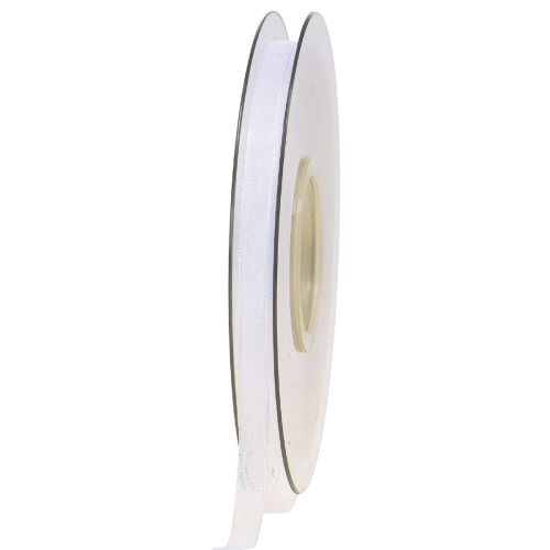 Floristik24 Nastro in organza nastro regalo nastro bianco cimosa 6mm 50m