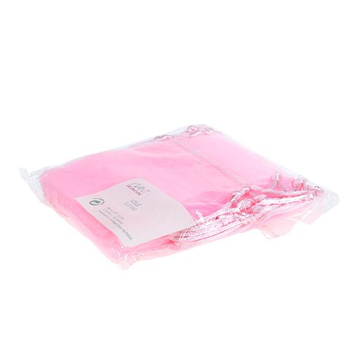 Floristik24 Borsa in organza rosa 12x9cm 10p