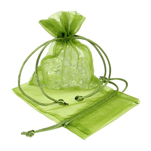 Floristik24 Sacchetti di organza verde 12cm x 9cm 10p