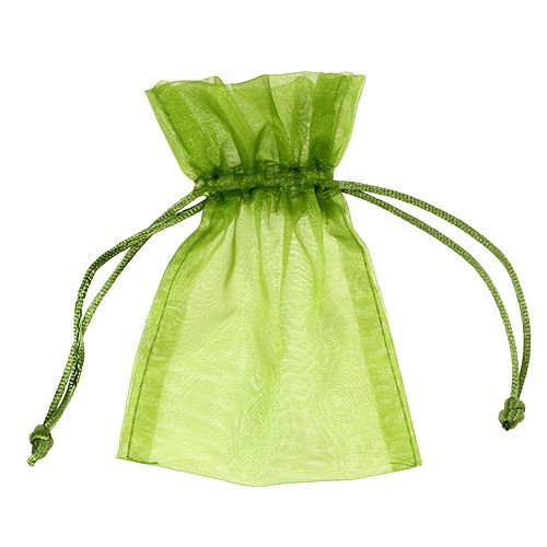 Floristik24 Sacchetti di organza verde 12cm x 9cm 10p