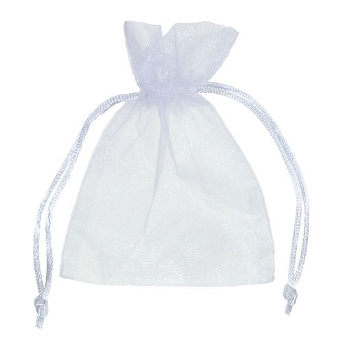Floristik24 Borsa in organza bianca 12x9cm 10p