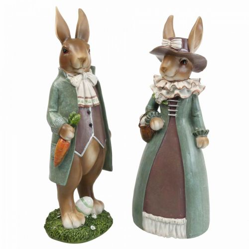 Decorazioni pasquali deco conigli Coniglietto pasquale figura coppia di conigli H34cm 2 pezzi