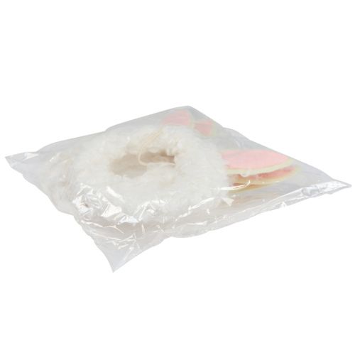 Prodotto Decorazione pasquale anello decorativo orecchie di coniglio decorazione porta bianca Ø13 cm 4 pezzi