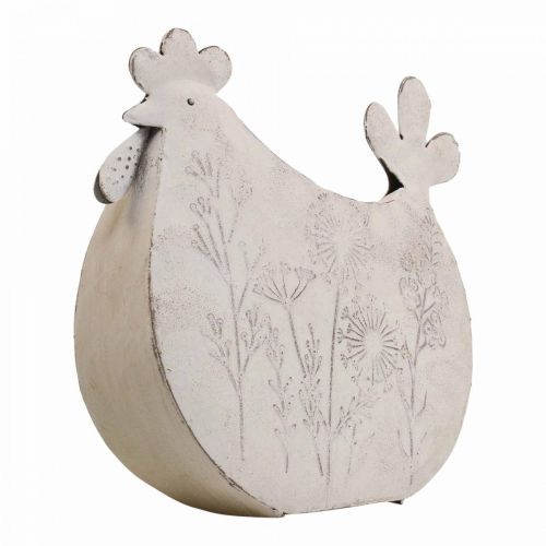 Floristik24 Decorazione pasquale in metallo deco pollo Pasqua bianco 19,5x6,5x18 cm
