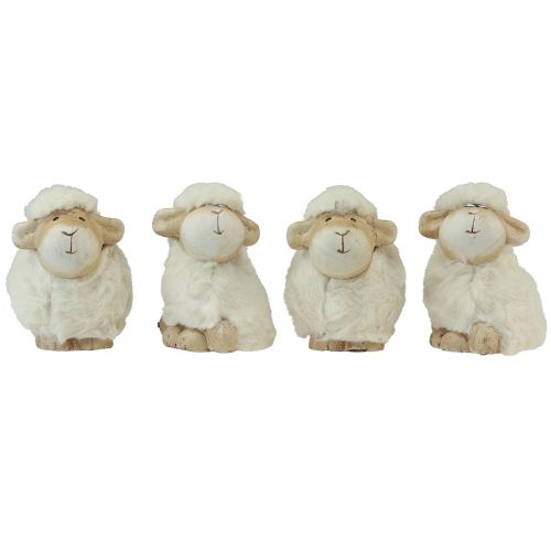 Prodotto Decorazione pasquale pecora decorazione ceramica Pasqua crema 9.5×6×9cm 4pz