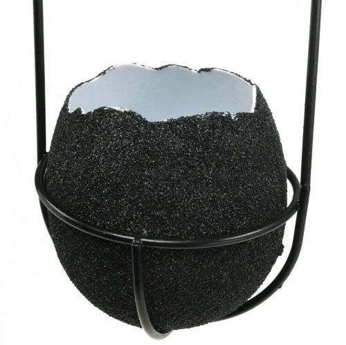 Prodotto Decorazione pasquale da appendere, guscio d&#39;uovo da piantare, decorazione primaverile nero/bianco H24 cm 4 pz
