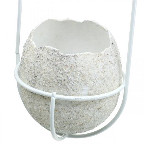 Prodotto Decorazione pasquale da appendere, guscio d&#39;uovo da piantare, decorazione primaverile nero/bianco H24 cm 4 pz