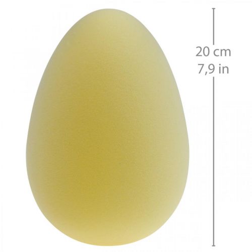 Prodotto Decorazione uovo di Pasqua uovo in plastica giallo chiaro floccato 20cm