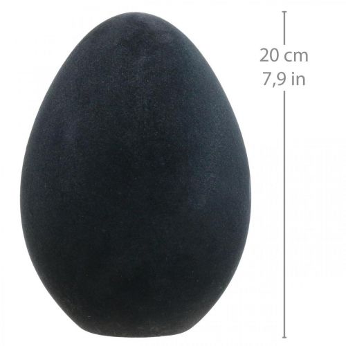 Prodotto Decorazione uovo di Pasqua uovo di plastica nero floccato 20cm