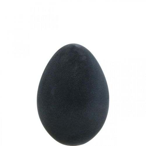 Prodotto Uovo di Pasqua in plastica decorazione uovo nero floccato 25cm