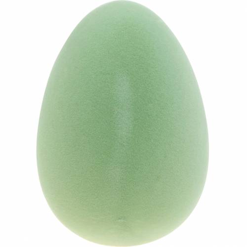 Uovo pasquale verde pastello H25cm decoro pasquale decoro floccato uovo