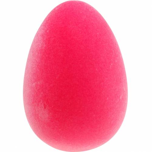 Floristik24 Uovo di Pasqua rosa H25cm uovo floccato Decorazione pasquale decorazione uovo