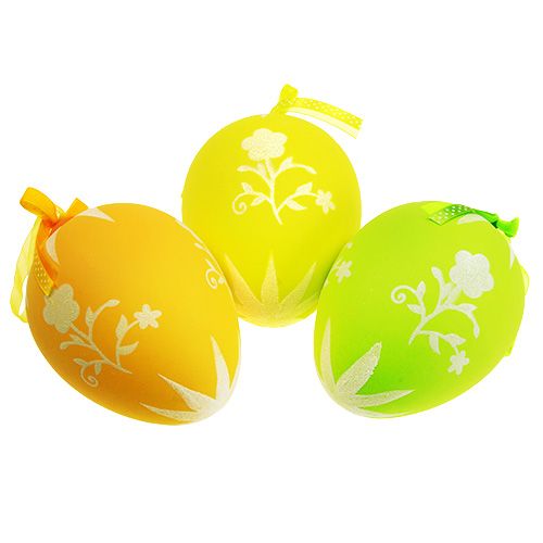 Floristik24 Uovo di Pasqua in plastica colorato 16cm 3pz