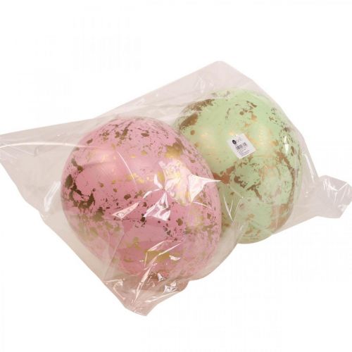 Floristik24 Uovo di Pasqua da appendere decorazione uova rosa, verde, oro 20cm 2pz