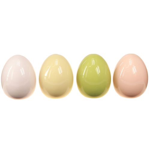 Floristik24 Uova di Pasqua uova ceramica pastello lucide assortite 8×10cm 4 pz