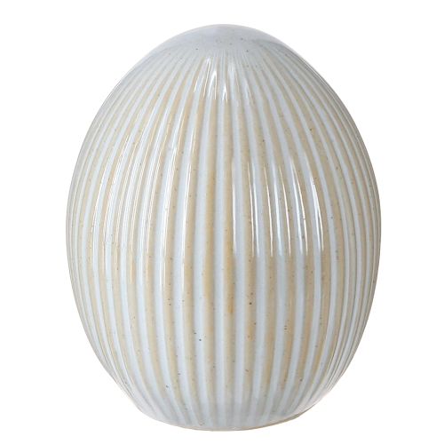 Floristik24 Uova di Pasqua con scanalature in ceramica decorativa bianco grigio 7,5×9 cm 4 pezzi