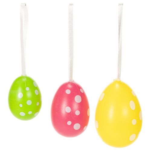 Prodotto Uova di Pasqua da appendere, colori assortiti, 6 cm, 12 pezzi