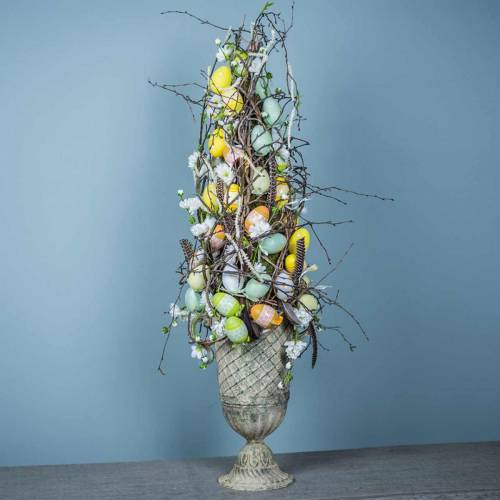 Floristik24 Uova di Pasqua da appendere verdi, bianche, gialle 6cm 12pz