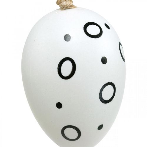 Floristik24 Uova di Pasqua con anelli e pois, decorazioni primaverili, decorazioni pasquali monocromatiche 6 pezzi