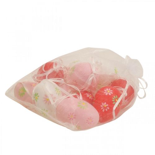 Prodotto Uova di Pasqua da appendere con fiori Decorazione pasquale 6cm 12pz