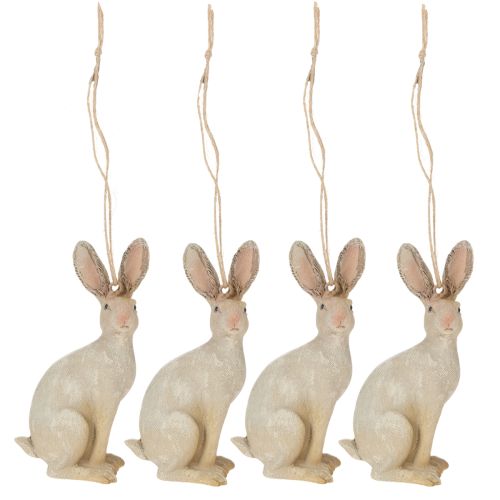 Prodotto Coniglietto pasquale da appendere decorazione pasquale poliresina H9.5cm 4pz
