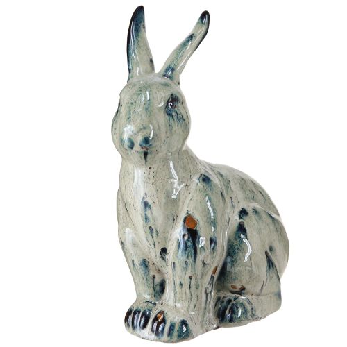 Prodotto Coniglietto pasquale in ceramica beige blu smaltato 18x11x25,5cm