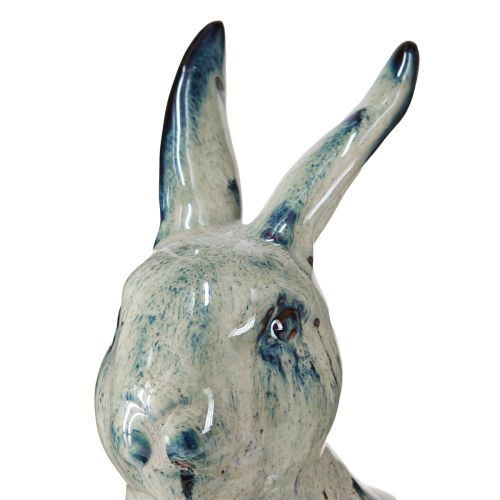 Prodotto Coniglietto pasquale in ceramica beige blu smaltato 18x11x25,5cm