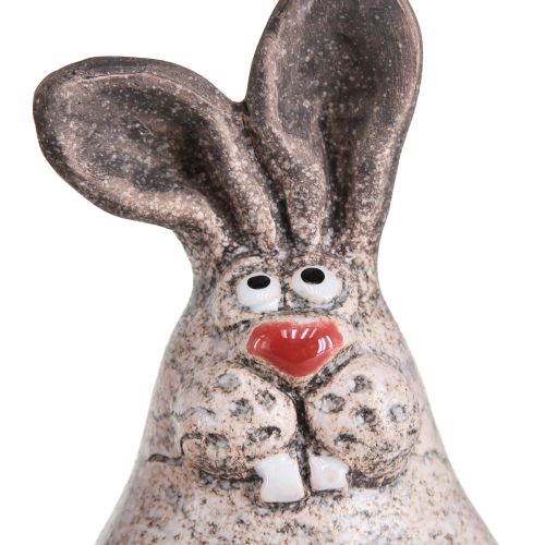 Floristik24 Coniglietto Pasquale In Ceramica Divertente Coniglio Decorativo Marrone H7cm 6 pz