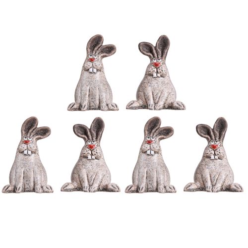 Floristik24 Coniglietto Pasquale In Ceramica Divertente Coniglio Decorativo Marrone H7cm 6 pz