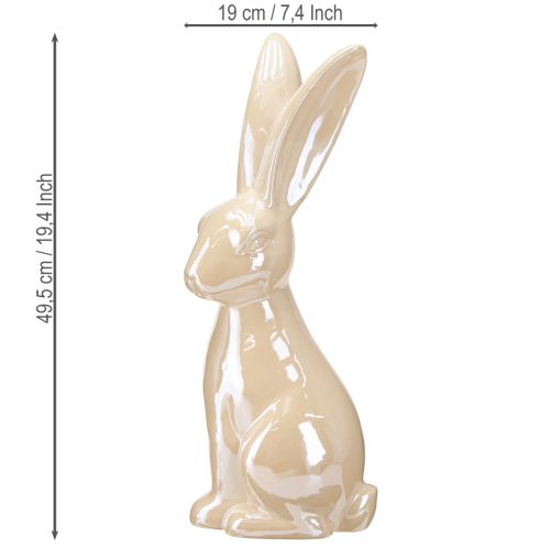 Prodotto Coniglietto pasquale in ceramica beige Coniglietto in ceramica grande H49,5cm