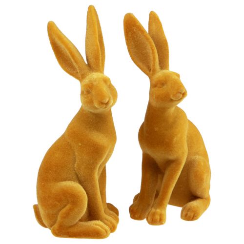Prodotto Coniglietto pasquale Figura decorativa di coniglio Pasqua Curry giallo H12,5 cm 2 pz