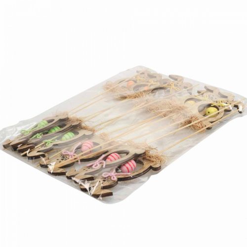 Prodotto Coniglietto pasquale in legno, tappi per fiori Pasqua, tappi per coniglietti 8,5 cm 12 pezzi
