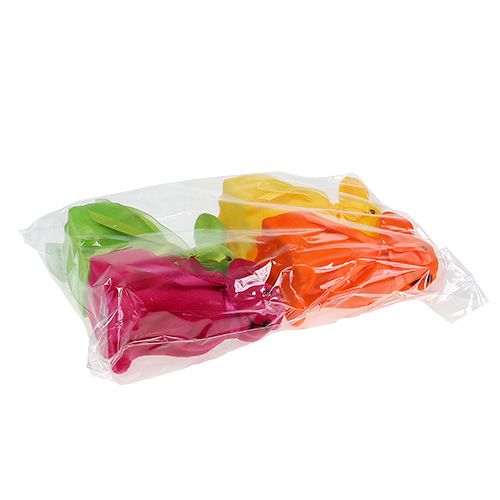 Floristik24 Coniglietto pasquale assortito Floccato 15 cm 4 pezzi