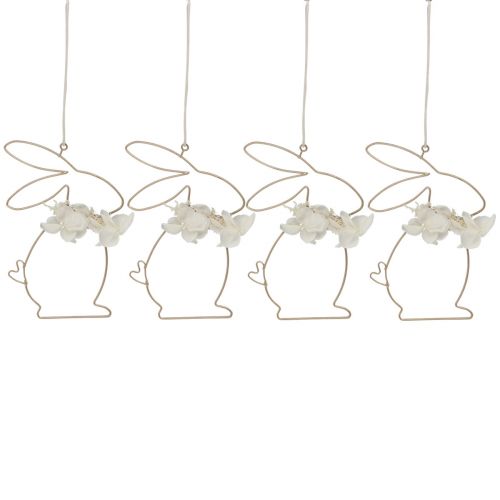Prodotto Coniglietti pasquali da appendere fiori in metallo oro 10×14,5 cm 4pz