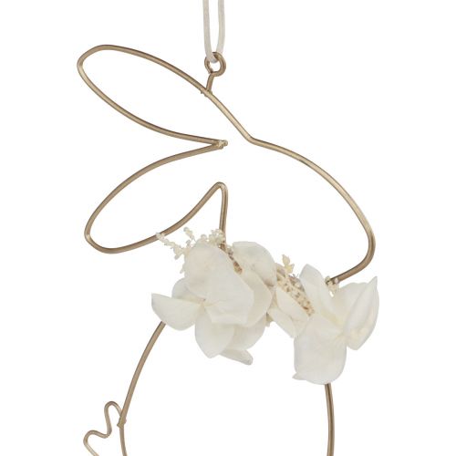 Floristik24 Coniglietti pasquali da appendere fiori in metallo oro 10×14,5 cm 4 pz