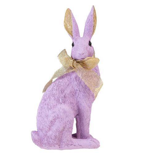 Decorazione coniglietto pasquale Coniglio viola oro seduto Figura decorativa H25 cm